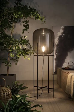 Pamono Oda Big in Smoky Grey and Black Floor Lamp by Sebastian Herkner for Pulpo> Floor Lamps