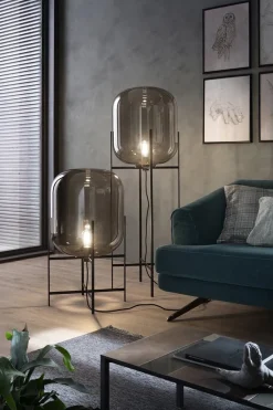 Pamono Oda Big in Smoky Grey and Black Floor Lamp by Sebastian Herkner for Pulpo><noscript><img width=