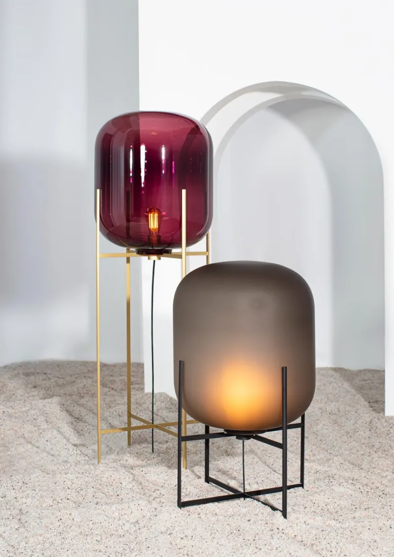Online Pamono Oda Big Smoky Grey Acetato Black Floor Lamp by Pulpo