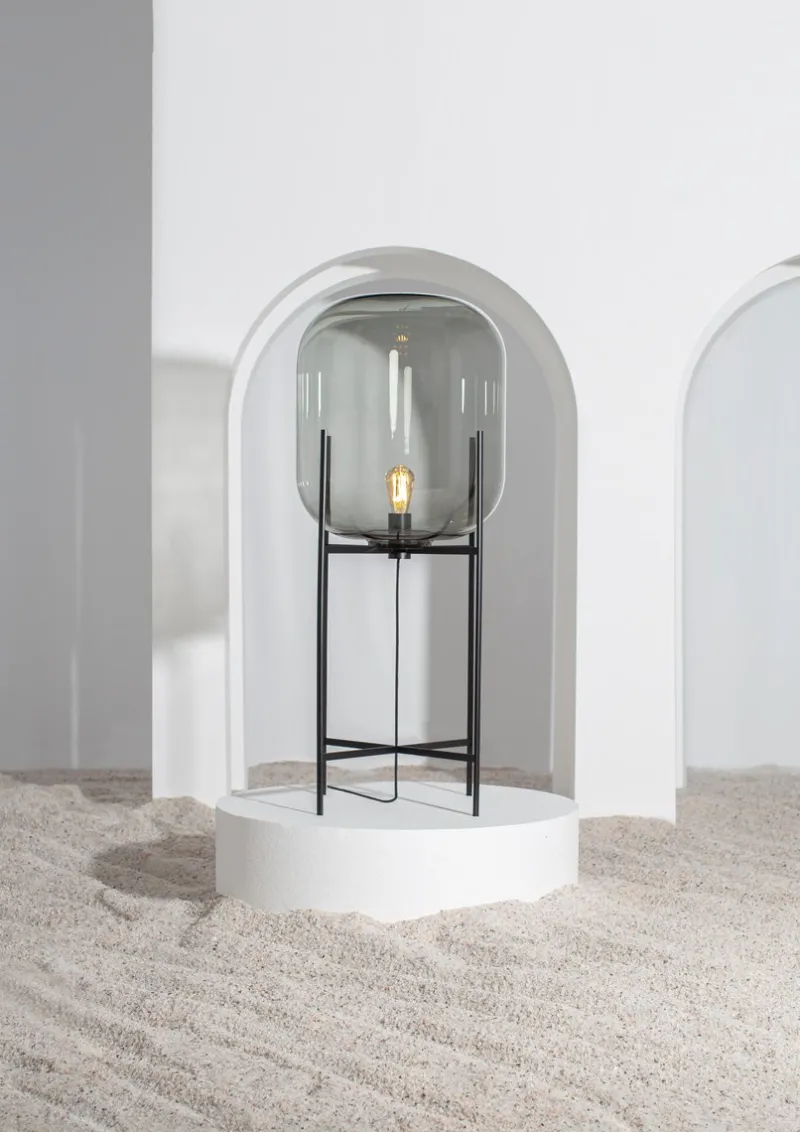 Online Pamono Oda Big Smoky Grey Acetato Black Floor Lamp by Pulpo