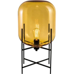 Online Pamono Oda Small Amber Black Table Lamp from Pulpo