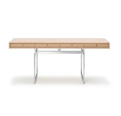 Pamono Office Desk in Walnut and Stainless Steel Frame by Bodil Kjaer for Karakter> Tables