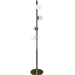 Pamono Ofione Shiny Gold Metal Floor Lamp by Alabastro Italiano> Floor Lamps