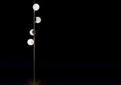 Pamono Ofione Shiny Gold Metal Floor Lamp by Alabastro Italiano><noscript><img width=
