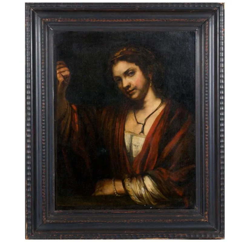 Pamono Old Master Portrait of Woman, 16th or 17th Century, Painting, Framed> Old Masters
