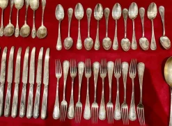Pamono Olier and Caron Cutlery Set in Sterling Silver, Set of 183><noscript><img width=