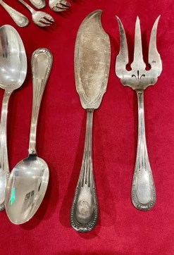 Pamono Olier and Caron Cutlery Set in Sterling Silver, Set of 183><noscript><img width=