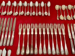 Pamono Olier and Caron Cutlery Set in Sterling Silver, Set of 183><noscript><img width=