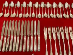 Pamono Olier and Caron Cutlery Set in Sterling Silver, Set of 183><noscript><img width=