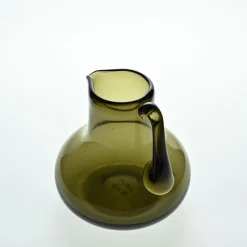 Pamono Olive Green Blown Glass Jug by Claude Morin, Dieulefit, 1976