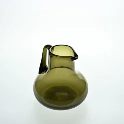 Pamono Olive Green Blown Glass Jug by Claude Morin, Dieulefit, 1976