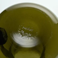 Pamono Olive Green Blown Glass Jug by Claude Morin, Dieulefit, 1976