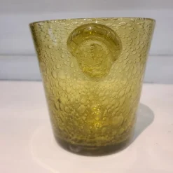Pamono Olive Green Bubble Glass Ice Bucket by Biot, 1970><noscript><img width=