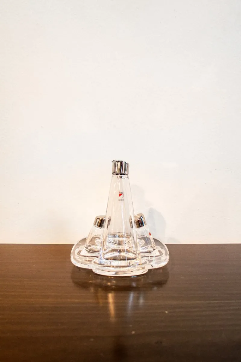 Online Pamono Olpe Model Oil and Vinegar, Salt and Pepper Set by Angelo Mangiarotti for Colle Cristallerie, 1986, Set of 5