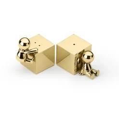 Pamono Omini Salt and Pepper Shakers with Polished Brass Finish, Set of 2><noscript><img width=