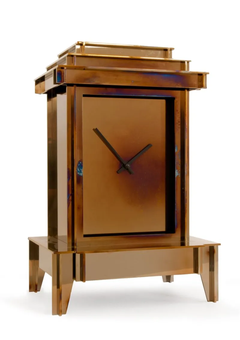 Pamono One More Time Clock in Heated Stainless Steel by Kiki van Eijk & Joost van Bleiswijk The Exceptional> Clocks