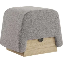 Pamono Onigiri Wool and Oak Pouf by Morica Design