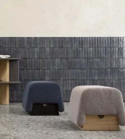 Pamono Onigiri Wool and Oak Pouf by Morica Design
