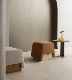 Pamono Onigiri Wool and Oak Pouf by Morica Design> Seating