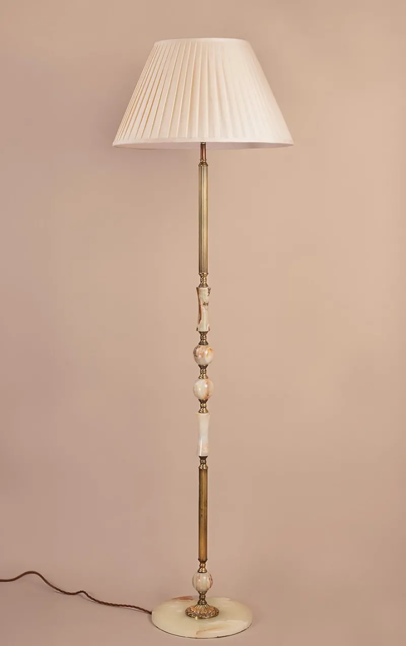 Pamono Onyx and Brass Floor Lamp by Marmo Lusso> Floor Lamps