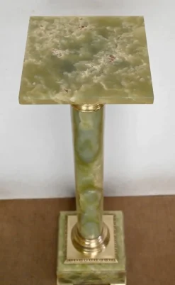 Pamono Onyx and Bronze Column, Late 19th Century><noscript><img width=