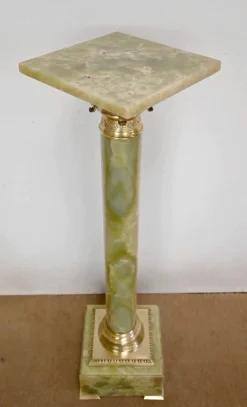 Pamono Onyx and Bronze Column, Late 19th Century><noscript><img width=