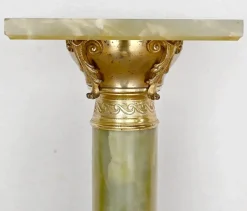 Pamono Onyx and Bronze Column, Late 19th Century><noscript><img width=