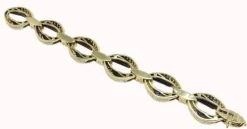 Pamono Onyx and Yellow Gold Link Bracelet with Diamonds><noscript><img width=