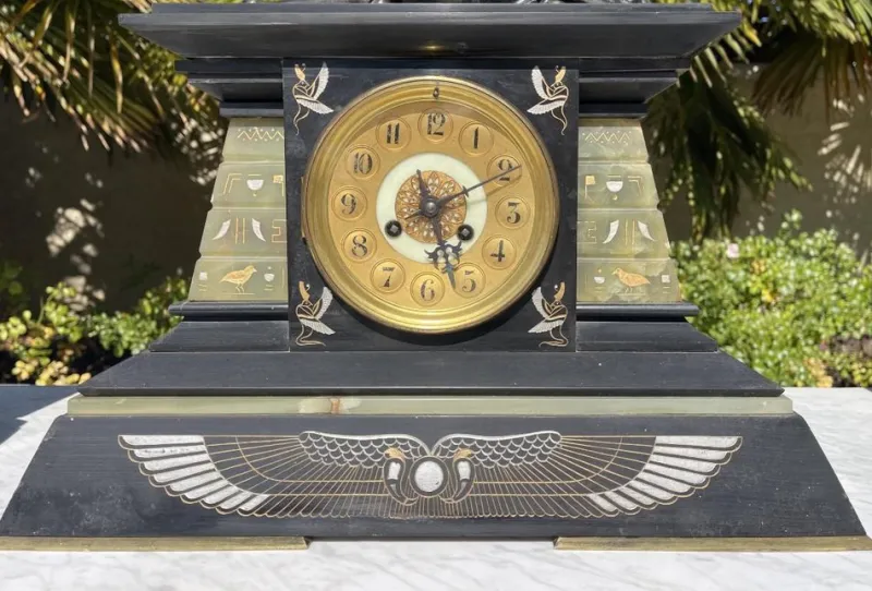 Pamono Onyx Fireplace Trim, Set of 3> Clocks