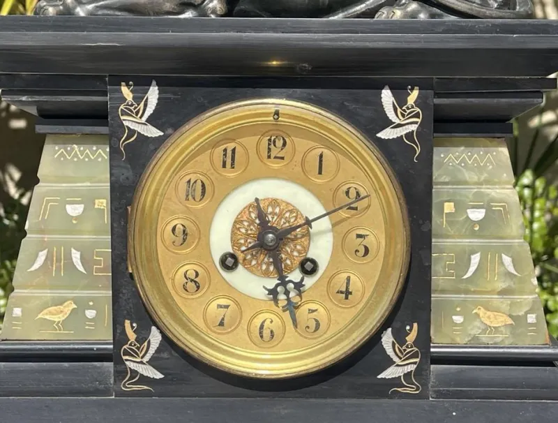 Pamono Onyx Fireplace Trim, Set of 3> Clocks