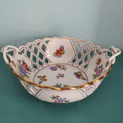 Outlet Pamono Openwork Basket from Herend, 1970s