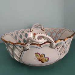 Outlet Pamono Openwork Basket from Herend, 1970s