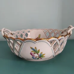 Outlet Pamono Openwork Basket from Herend, 1970s