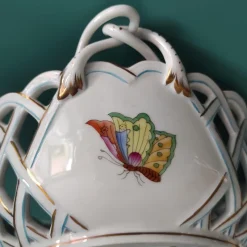 Outlet Pamono Openwork Basket from Herend, 1970s