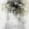 Pamono Ophelia # 5, Hand-Painted, Mixed Media Portrait Photography on Paper, Framed, 2012> Old Masters