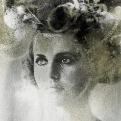 Pamono Ophelia # 5, Hand-Painted, Mixed Media Portrait Photography on Paper, Framed, 2012> Old Masters