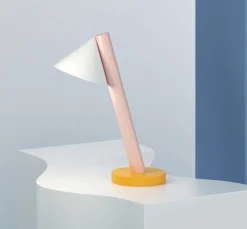 Pamono Orange and Pink Tube with Globes and Cones Desk Light by Atelier Areti><noscript><img width=