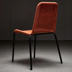 Clearance Pamono Orange Braided Cable Outdoor Chair, 1960s