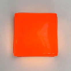 Pamono Orange Cnosso Wall Lamp by Angelo Mangiarotti for Artemide, 1960s><noscript><img width=