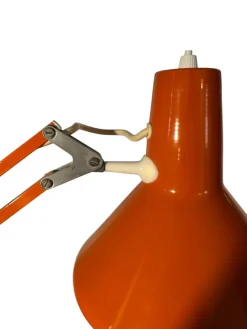 Clearance Pamono Orange Danish Architect's Clamp Lamp by HGF for Maxam, 1968