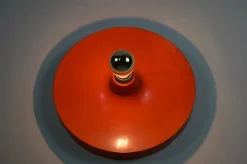 Sale Pamono Orange Disc Shape Flush Mount from Cosack, 1960s