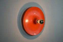 Sale Pamono Orange Disc Shape Flush Mount from Cosack, 1960s