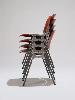 Online Pamono Orange DSC 106 Stackable Chairs by Giancarlo Piretti for Castelli, 1970s, Set of 4