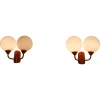 Pamono Orange Metal and Opaline Glass Wall Lamps, 1960s, Set of 2> Wall Lights & Sconces