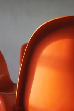 Online Pamono Orange Panton Chairs by Verner Panton for Herman Miller, 1970s, Set of 4