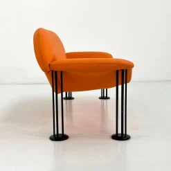 Pamono Orange Sofa by Burkhard Vogtherr for Hain & Tohme, 1980s><noscript><img width=