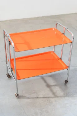 Pamono Orange Trolley, 1970s> Serving Bar Carts & Trolleys