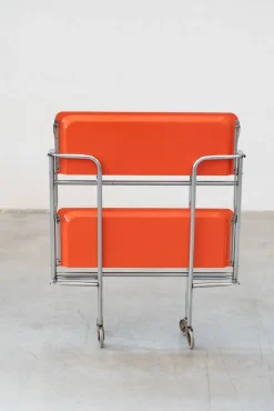 Pamono Orange Trolley, 1970s> Serving Bar Carts & Trolleys