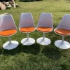 Pamono Orange Tulip Swivel Chairs attributed to Eero Saarinen & Knoll, 1956, Set of 4> Office Chairs