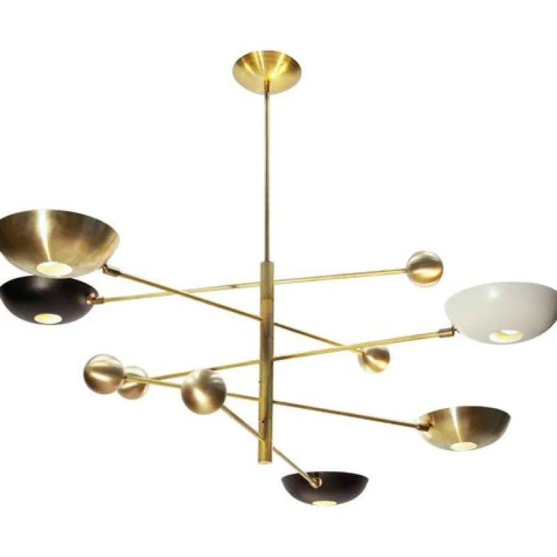 Pamono Orbitale Brass Chandelier by Silvio Piattelli> Ceiling Lights